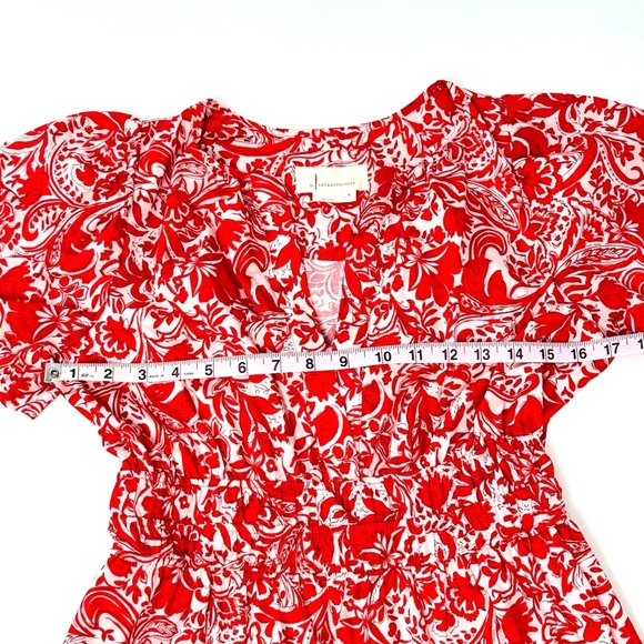 Anthropologie Somerset Mini Dress Red Paisley Size Small Retail: $150 ❤️👗✨ - Picture 11 of 16